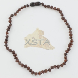 Amber necklace raw baroque  light cherry